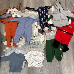Mixed Baby Clothing Bundle with Green & Red Pieces